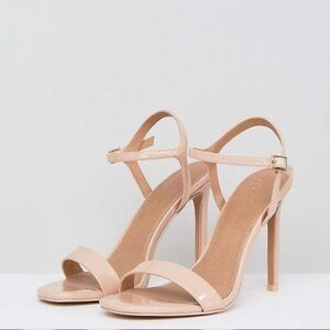 ASOS HANDS DOWN Wide Fit Barely There Heeled Sandals,
Almond